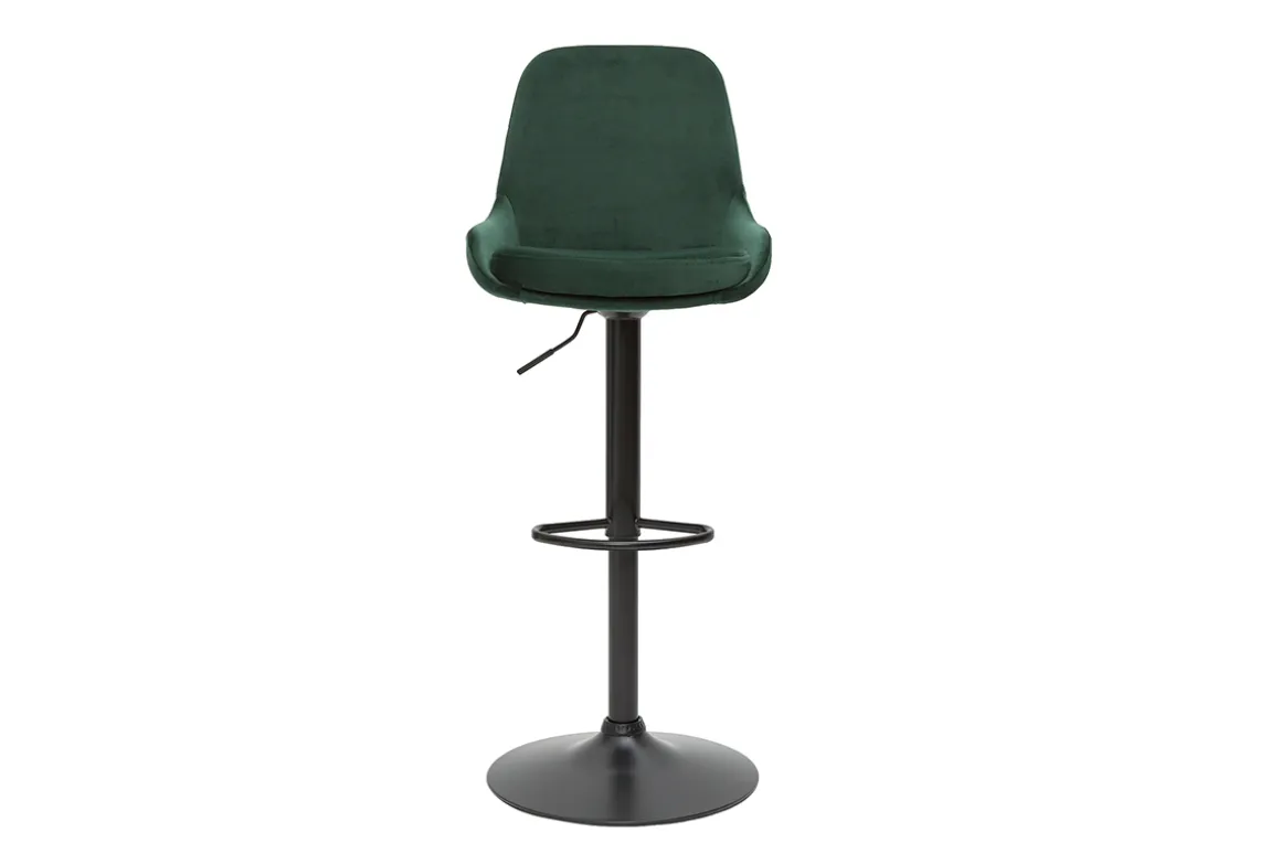 Store Miliboo Set de 2 taburetes de cocina de diseño regulables terciopelo verde HOLO