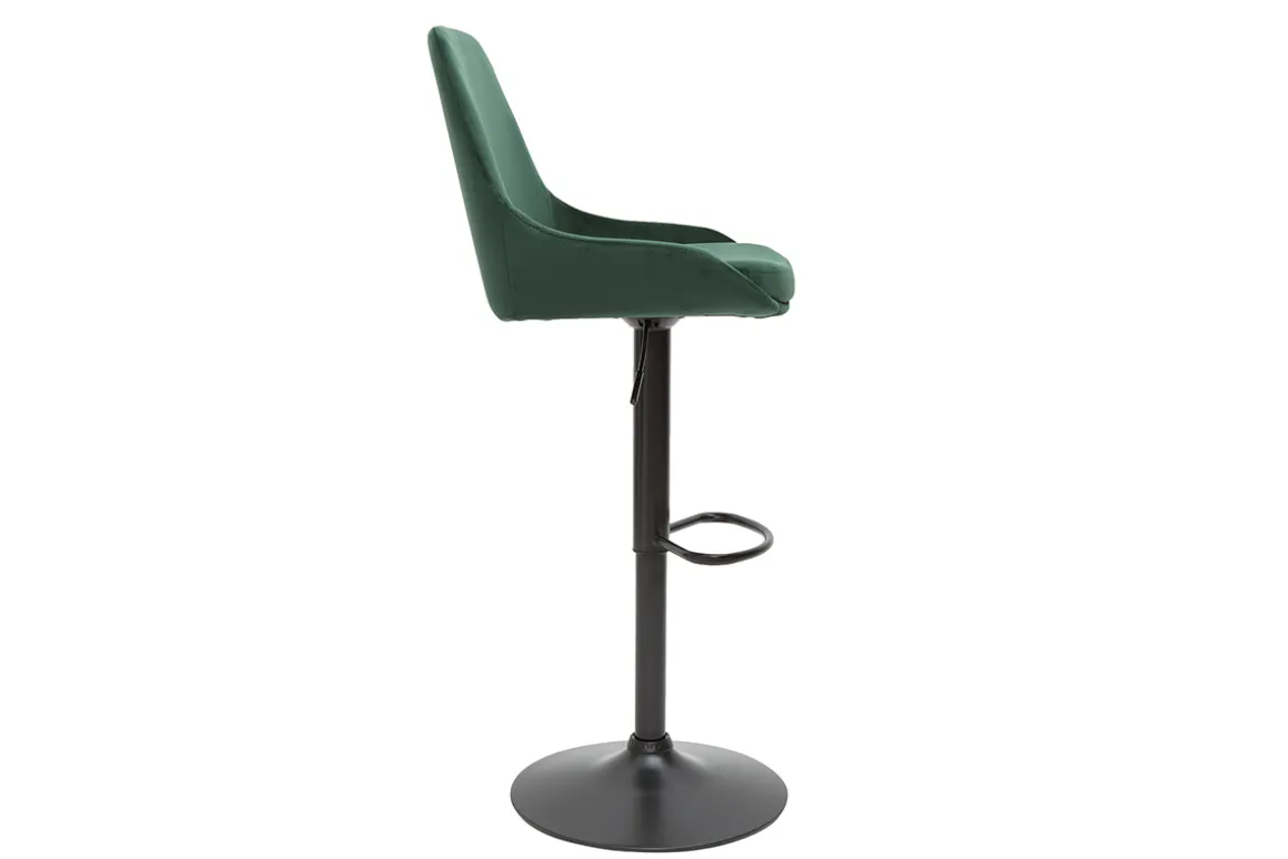 Store Miliboo Set de 2 taburetes de cocina de diseño regulables terciopelo verde HOLO