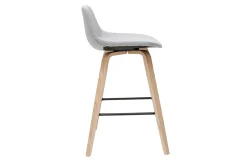 Store Miliboo Set de 2 taburetes de cocina nórdicos gris claro y madera 65 cm NONIE