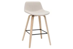 Sale Miliboo Set de 2 taburetes de cocina nórdicos beige y madera clara 65 cm NONIE