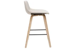Sale Miliboo Set de 2 taburetes de cocina nórdicos beige y madera clara 65 cm NONIE