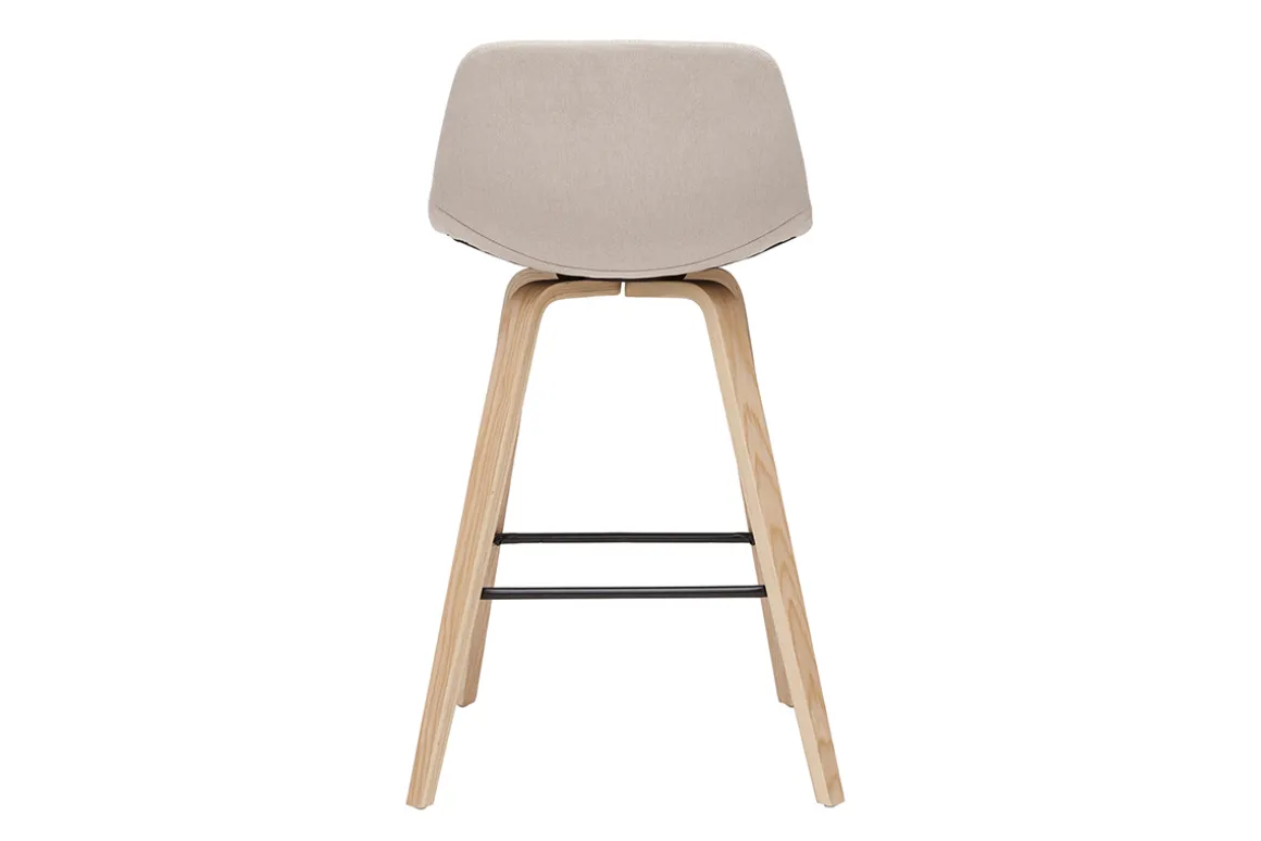 Sale Miliboo Set de 2 taburetes de cocina nórdicos beige y madera clara 65 cm NONIE
