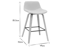Sale Miliboo Set de 2 taburetes de cocina nórdicos beige y madera clara 65 cm NONIE