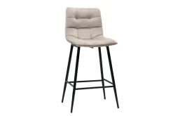 Best Sale Miliboo Set de 2 taburetes de cocina de diseño de terciopelo topo 65 cm MAXWELL