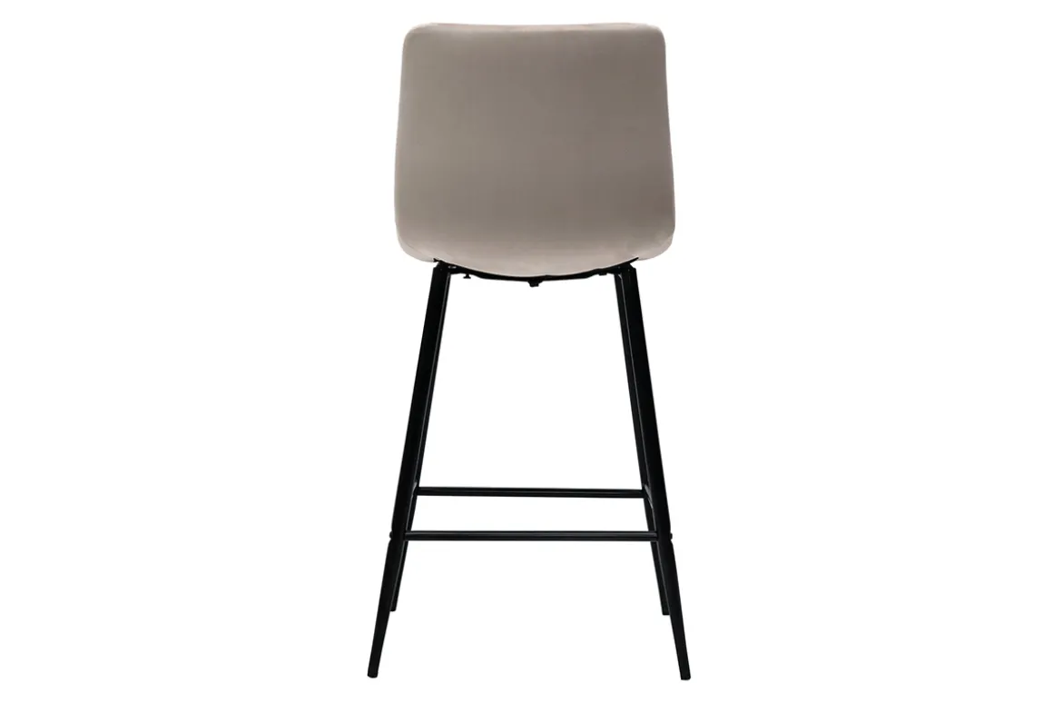 Best Sale Miliboo Set de 2 taburetes de cocina de diseño de terciopelo topo 65 cm MAXWELL