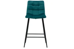 Outlet Miliboo Set de 2 taburetes de cocina de diseño de terciopelo azul petróleo 65 cm MAXWELL