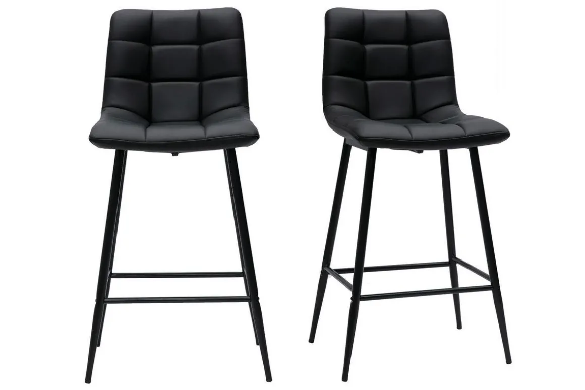 Cheap Miliboo Set de 2 taburetes de cocina de diseño negro 65 cm MAXWELL