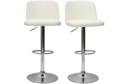 Fashion Miliboo Set de 2 taburetes de cocina de diseño regulables blanco MONTI