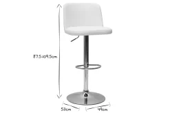Fashion Miliboo Set de 2 taburetes de cocina de diseño regulables blanco MONTI