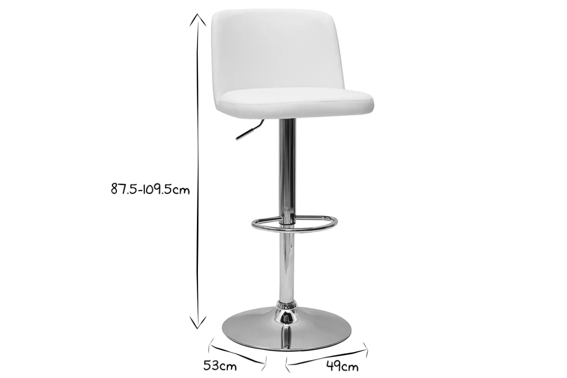 Fashion Miliboo Set de 2 taburetes de cocina de diseño regulables blanco MONTI