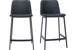 Sale Miliboo Set de 2 taburetes de cocina de diseño negro 66 cm altura ARSENE