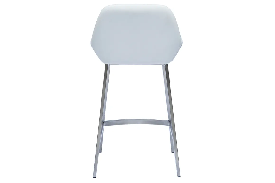 New Miliboo Set de 2 taburetes de cocina de diseño blancos con pie de metal RINGER