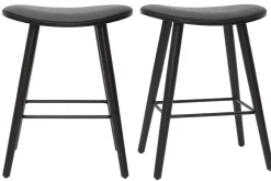 Online Miliboo Set de 2 taburetes de cocina de diseño negro 65 cm MEADOW