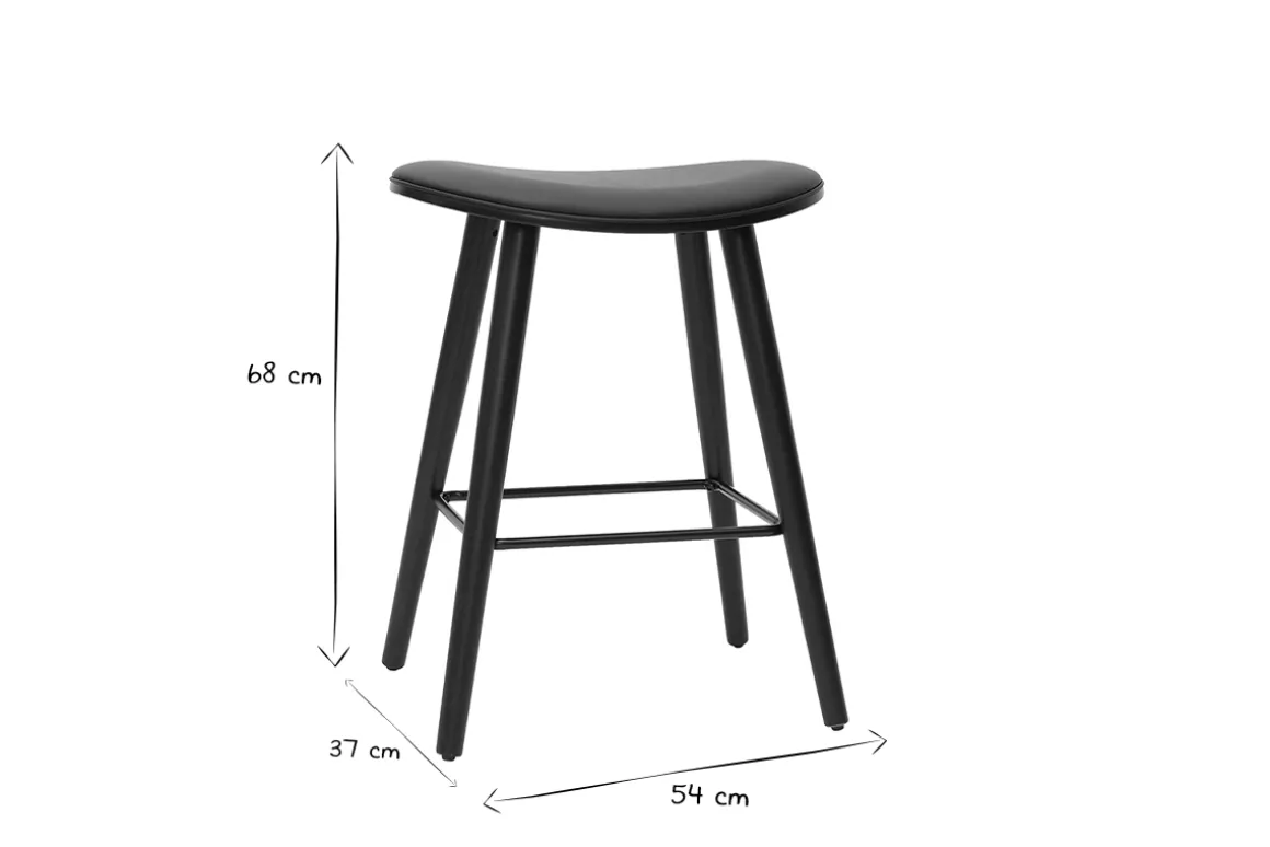 Online Miliboo Set de 2 taburetes de cocina de diseño negro 65 cm MEADOW