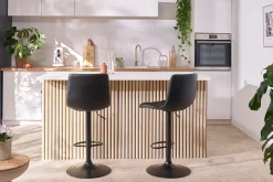 Hot Miliboo Set de 2 taburetes de cocina ajustables de diseño negro 65 cm MAXWELL