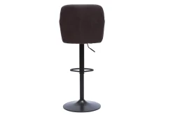 Outlet Miliboo Set de 2 taburetes de cocina regulables efecto aterciopelado gris oscuro AMIKA