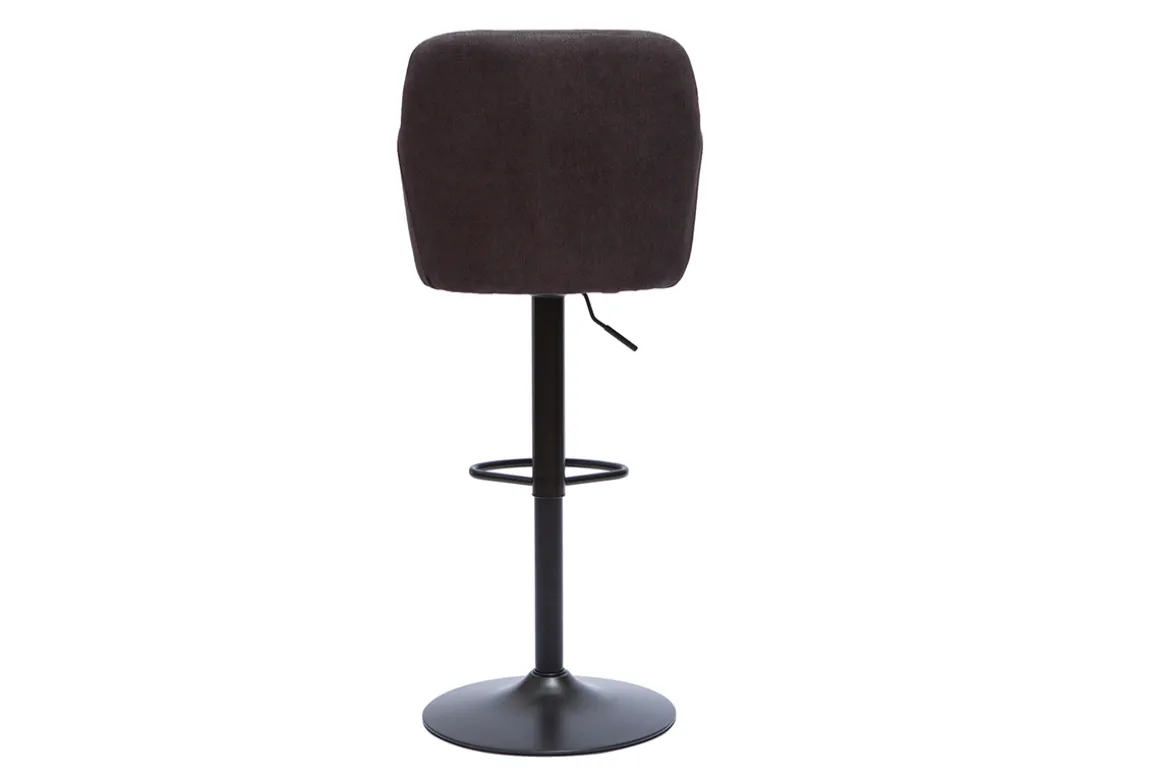 Outlet Miliboo Set de 2 taburetes de cocina regulables efecto aterciopelado gris oscuro AMIKA