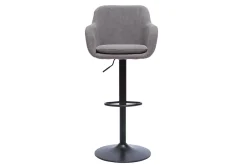 Best Sale Miliboo Set de 2 taburetes de cocina ajustables efecto terciopelo gris claro AMIKA