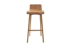 New Miliboo Set de 2 taburetes de cocina nórdicos de madera clara 75 cm BALTIK