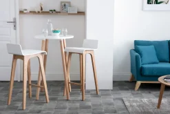 New Miliboo Set de 2 taburetes de cocina nórdicos de madera clara 75 cm BALTIK