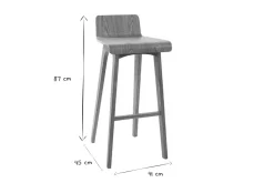 New Miliboo Set de 2 taburetes de cocina nórdicos de madera clara 75 cm BALTIK