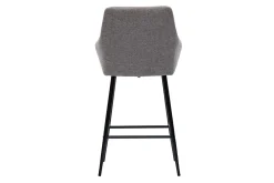 Sale Miliboo Set de 2 taburetes de cocina con asiento acolchado de tela efecto aterciopelado texturizado gris y metal negro 65 cm MONTERO