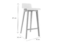 Flash Sale Miliboo Set de 2 taburetes de cocina nórdicos blancos y madera clara 75 cm BALTIK
