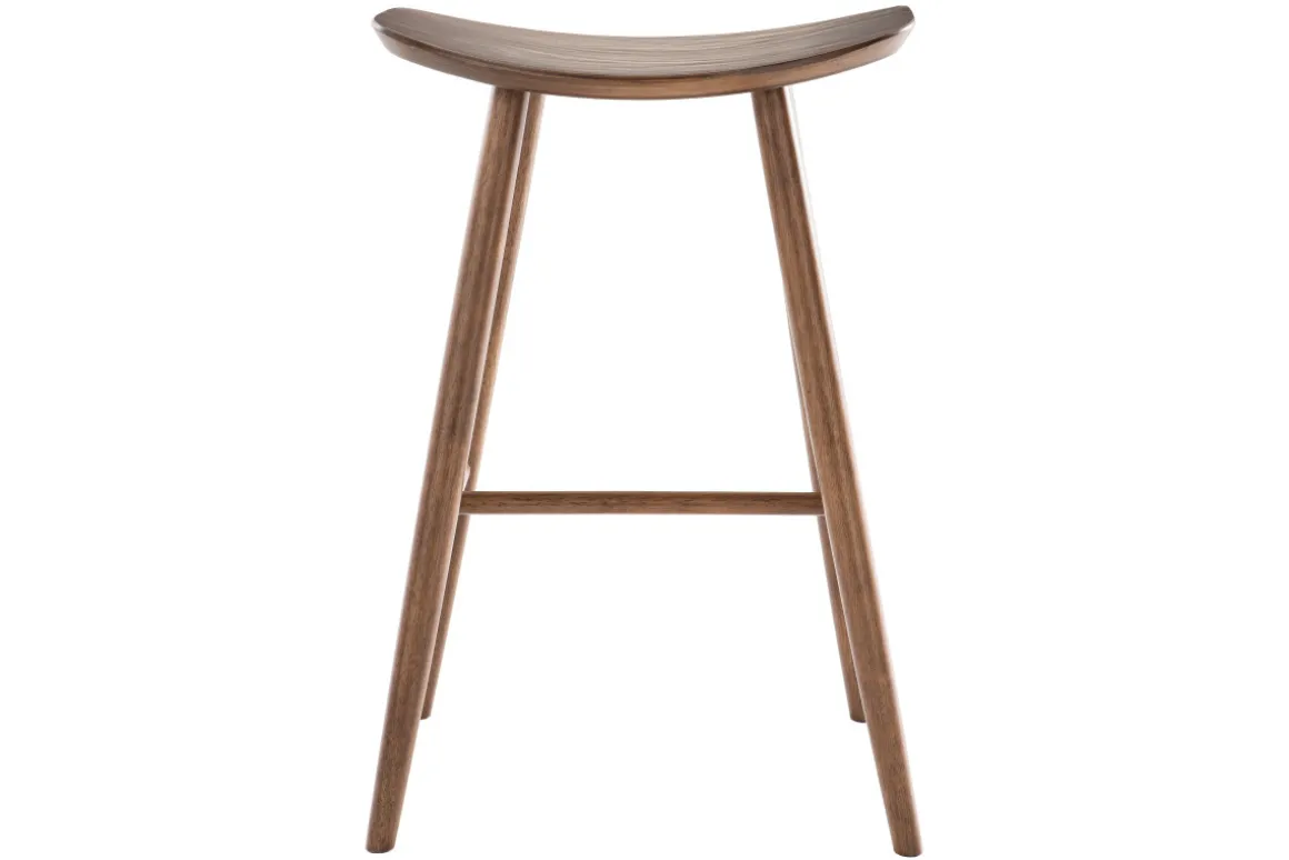 Sale Miliboo Set de 2 taburetes de cocina de diseño nogal 72 cm DEMORY
