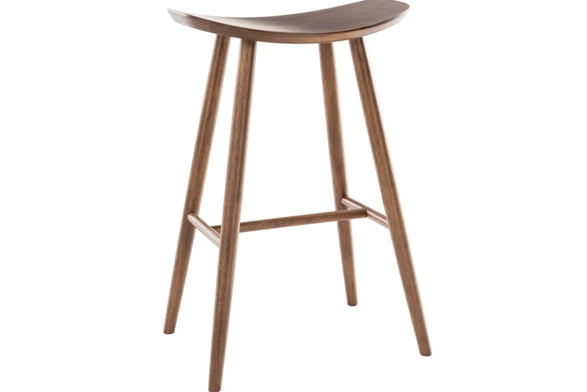 Sale Miliboo Set de 2 taburetes de cocina de diseño nogal 72 cm DEMORY