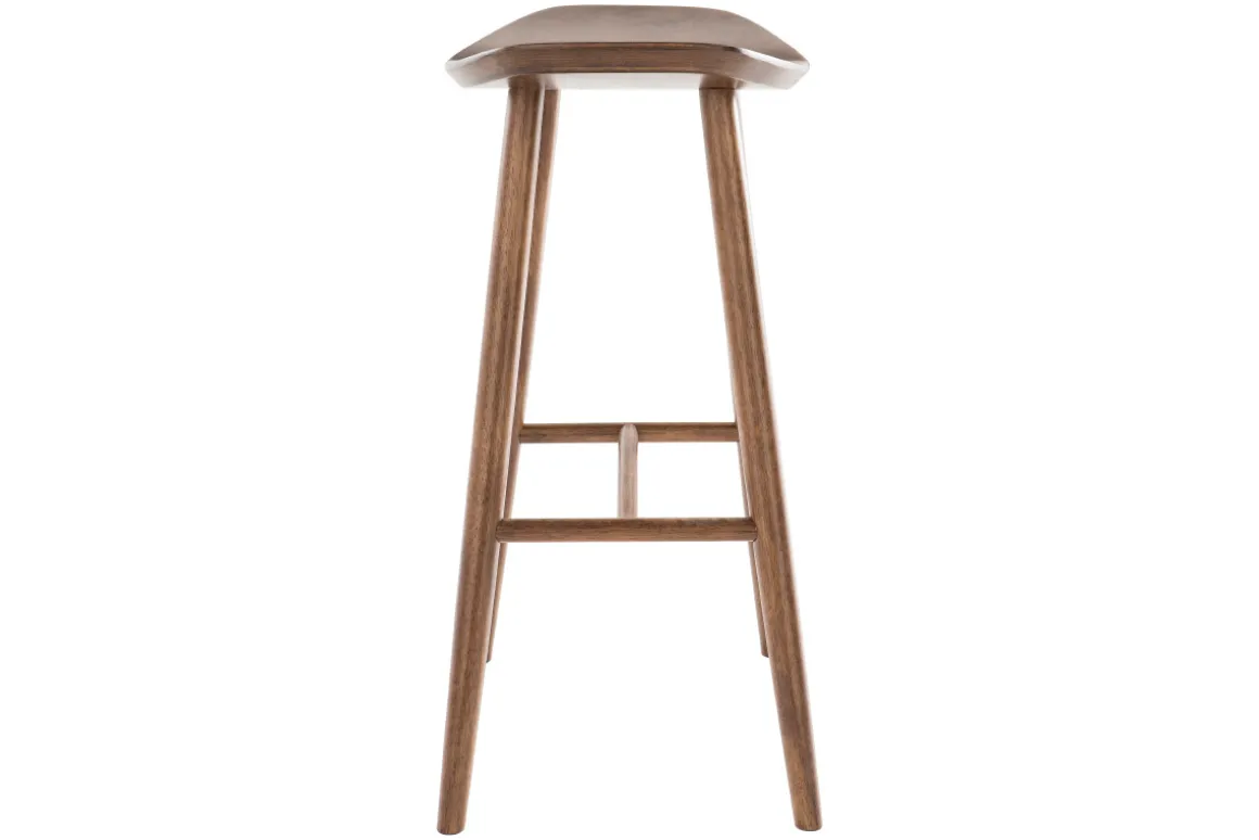 Sale Miliboo Set de 2 taburetes de cocina de diseño nogal 72 cm DEMORY