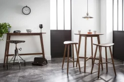 Sale Miliboo Set de 2 taburetes de cocina de diseño nogal 72 cm DEMORY
