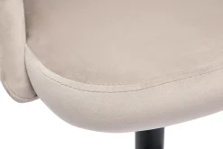 New Miliboo Set de 2 taburetes de cocina ajustables de terciopelo color topo y metal negro COSETTE