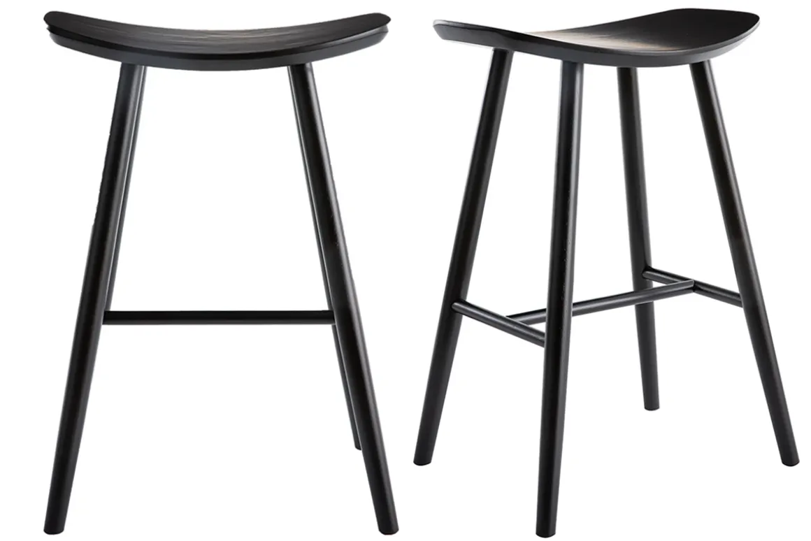 Cheap Miliboo Set de 2 taburetes de cocina negros 65 cm DEMORY