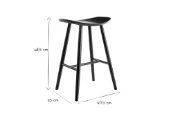 Cheap Miliboo Set de 2 taburetes de cocina negros 65 cm DEMORY