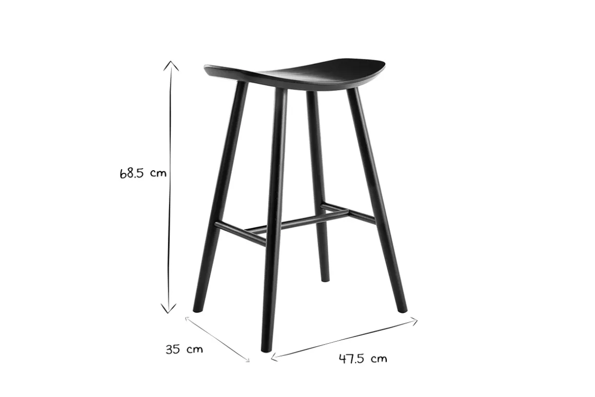 Cheap Miliboo Set de 2 taburetes de cocina negros 65 cm DEMORY