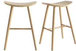 Discount Miliboo Set de 2 taburetes de cocina de madera clara 65 cm DEMORY