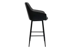 Store Miliboo Set de 2 taburetes de cocina con asiento acolchado negro y metal negro 65 cm MONTERO