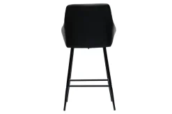 Store Miliboo Set de 2 taburetes de cocina con asiento acolchado negro y metal negro 65 cm MONTERO