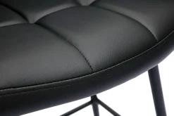 Store Miliboo Set de 2 taburetes de cocina con asiento acolchado negro y metal negro 65 cm MONTERO