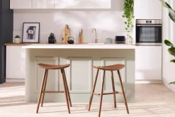Shop Miliboo Set de 2 taburetes de cocina de nogal 65 cm DEMORY