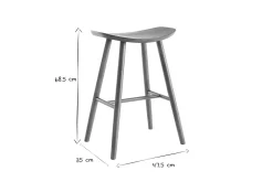 Shop Miliboo Set de 2 taburetes de cocina de nogal 65 cm DEMORY