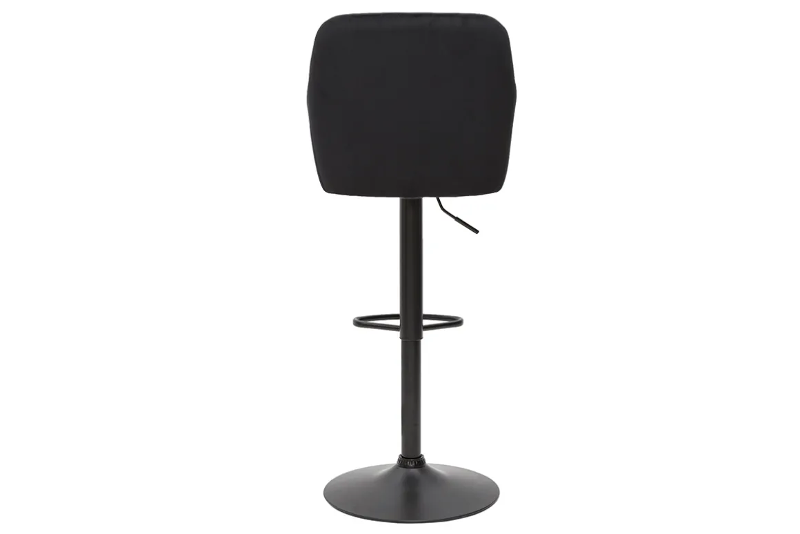 Best Miliboo Set de 2 taburetes de cocina ajustables de terciopelo negro y metal AMIKA