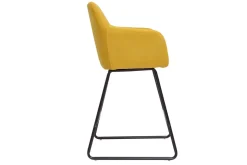 New Miliboo Set de 2 taburetes de cocina efecto aterciopelado amarillo mostaza 65 cm AMIKA