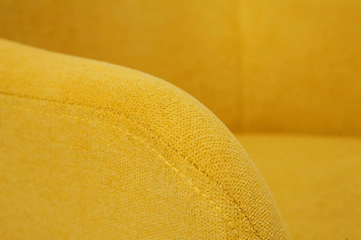 New Miliboo Set de 2 taburetes de cocina efecto aterciopelado amarillo mostaza 65 cm AMIKA