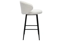 Cheap Miliboo Set de 2 taburetes de cocina de diseño tela efecto borreguillo y metal negro ROSALIE