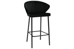 Discount Miliboo Set de 2 taburetes de cocina de diseño de terciopelo negro 68 cm DALLY