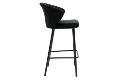 Discount Miliboo Set de 2 taburetes de cocina de diseño de terciopelo negro 68 cm DALLY
