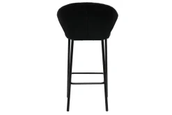 Discount Miliboo Set de 2 taburetes de cocina de diseño de terciopelo negro 68 cm DALLY
