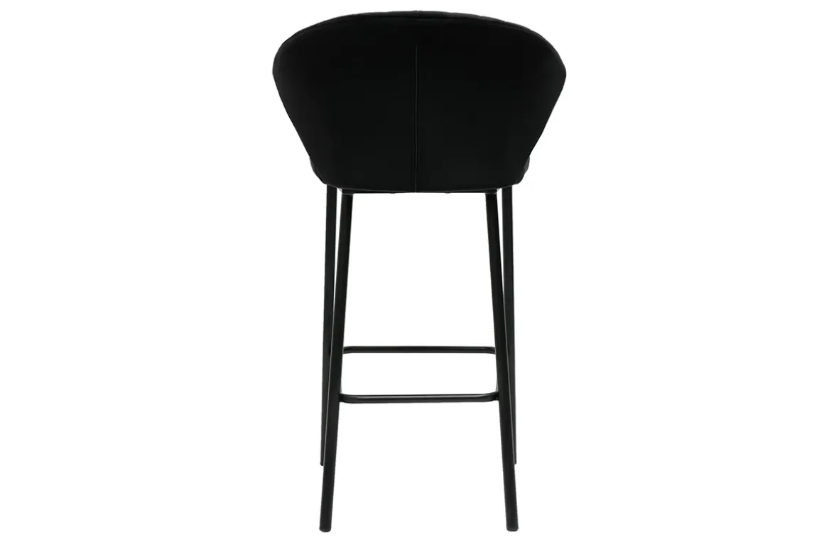 Discount Miliboo Set de 2 taburetes de cocina de diseño de terciopelo negro 68 cm DALLY
