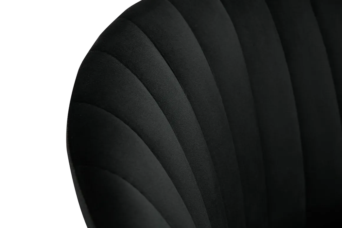 Discount Miliboo Set de 2 taburetes de cocina de diseño de terciopelo negro 68 cm DALLY